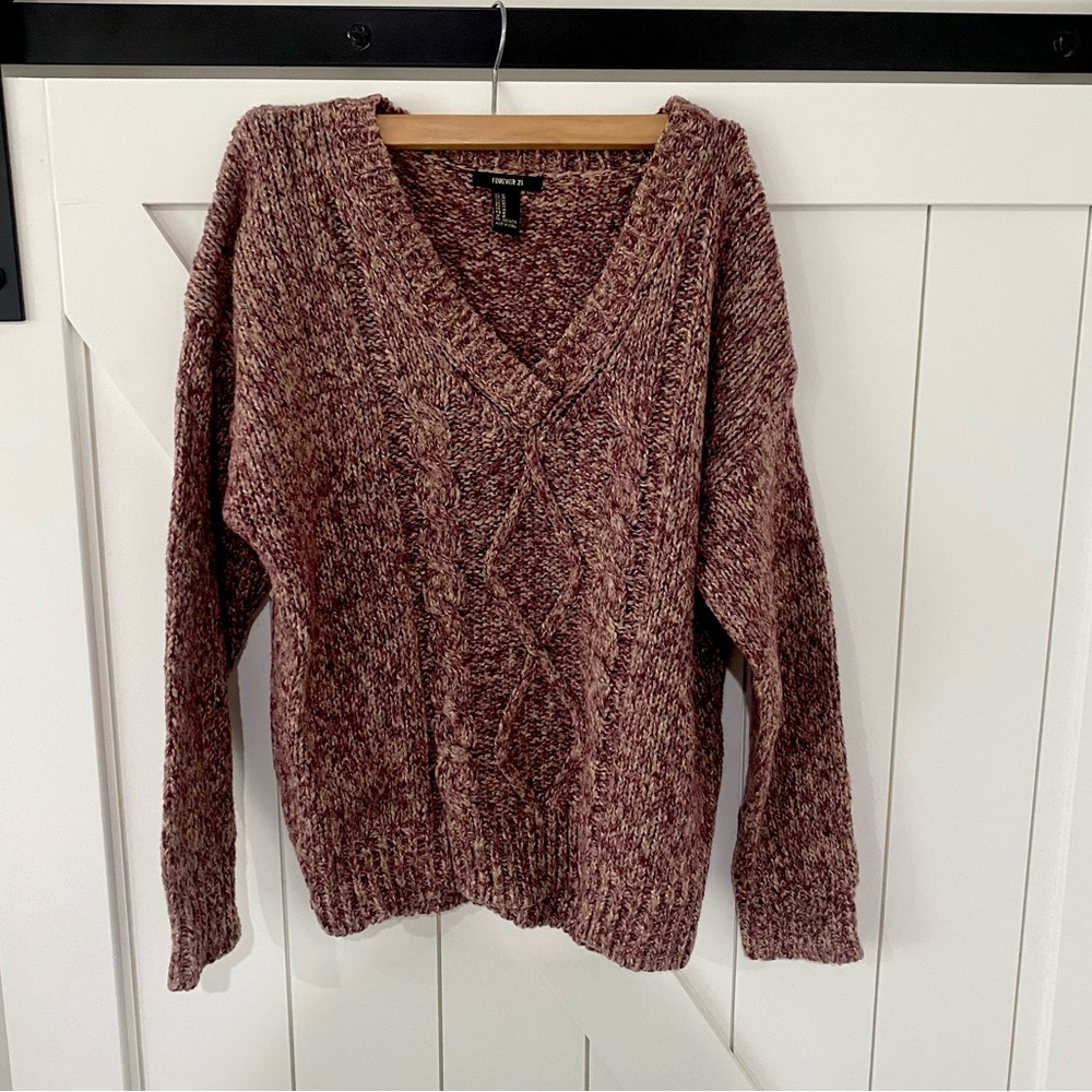 Maroon and Tan Sweater